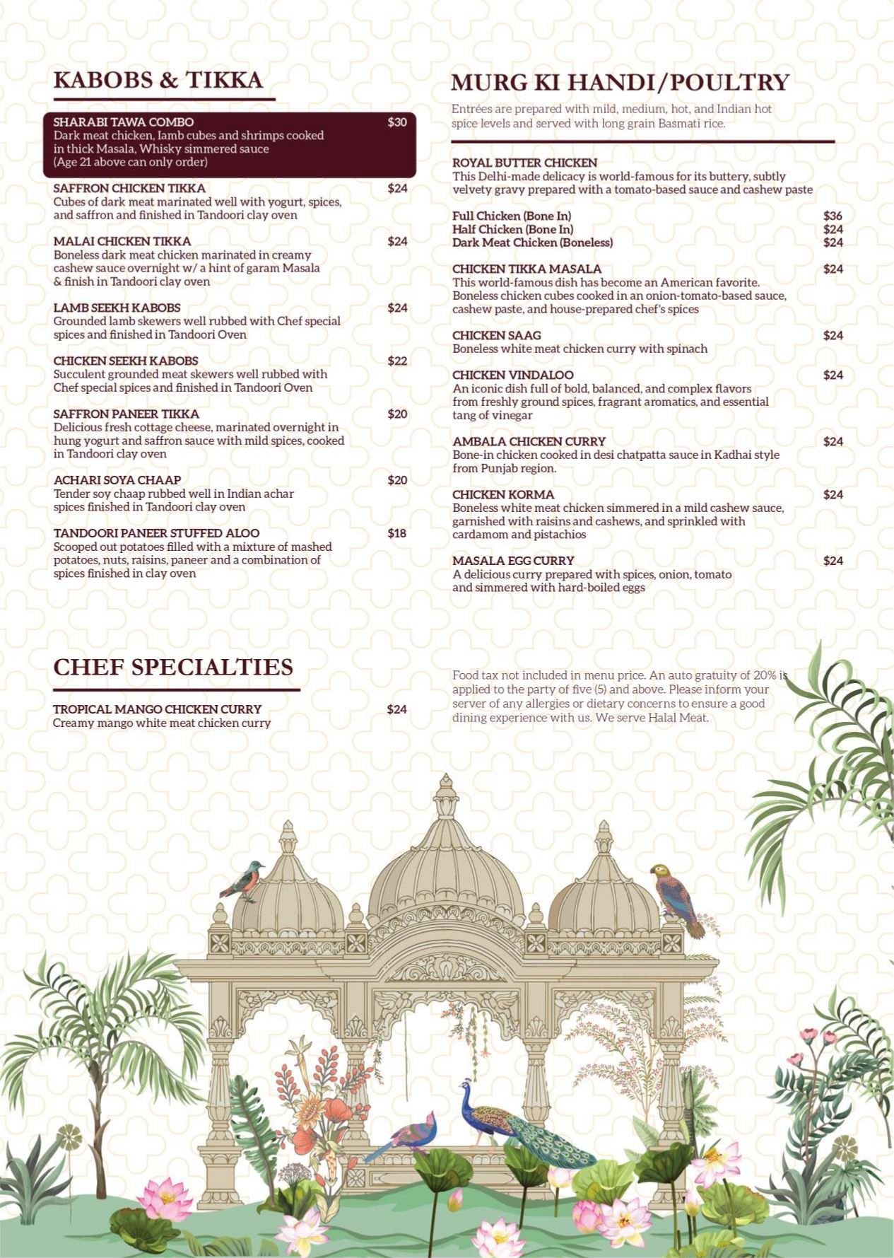 Royal Tandoorus Chief Menu Page